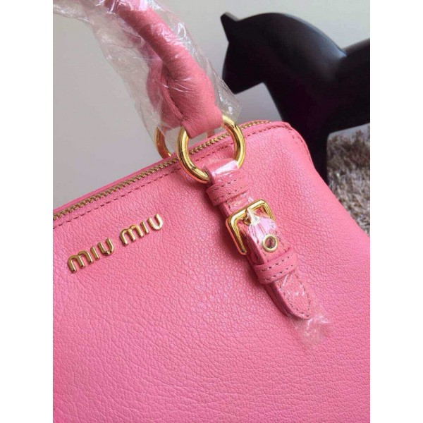 Miumiu女包 繆繆新款原版皮鹿紋手提斜挎包 OL職業女包 0053 粉色