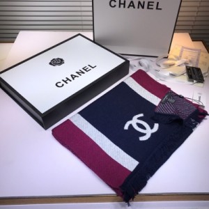 Chanel香奈兒圍巾 羊毛47%羊絨13%40晴綸%，40x220cm精仿手工接邊Chanel專櫃同步款，限性別、限年齡