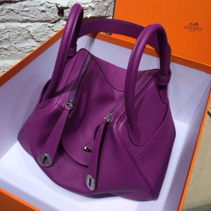 Hermes 愛瑪仕琳迪女包 Lindy原版小牛皮手提包 挽包 YFH0304 紫色