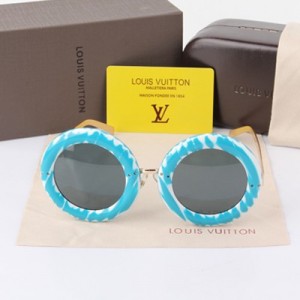 LV路易威登新款 圓框眼鏡 女款太陽鏡 復古墨鏡 Z0505藍色