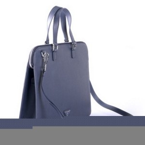 P32079 藍色- Prada原版十字紋皮料 時尚手提包 男仕款 (今年爆款/潮人必備）