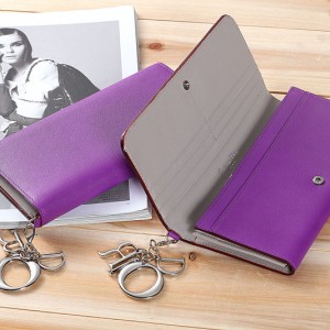D80236紫配灰 Dior爆款拼色錢包/手拿包 (美女必備!)