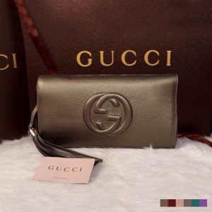 Gucci 古馳新款專櫃品質，進口原版牛皮質壓花聯鎖G皮夾 336753（牛皮/六色）