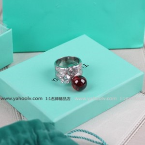 蒂芙尼TIFFANY 時尚閃耀鑲鉆珍珠戒指指環飾品 KPTIF142-紅色