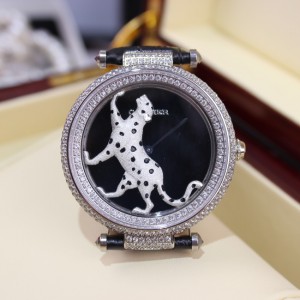 Cartier卡地亞  瑞士原裝石英時尚旋轉豹子水鉆表霸氣時尚女表 W72988 潮款手表