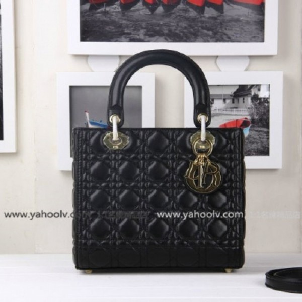 Dior女包 潮流款手提單肩斜挎包 精品原版羊皮 迪奧 4551黑色