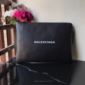 Balenciaga巴黎世家 超流行手拿包35cm 裡外全皮現貨熱賣 370B黑色