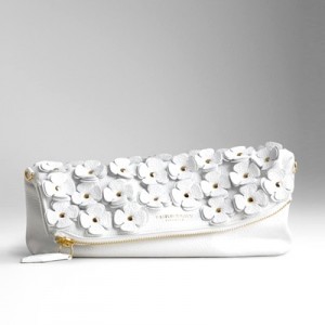 巴寶莉 Burberry 佩特爾包包 花朵裝飾翻折式單肩手拿包 39287881白色