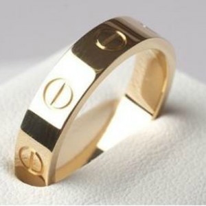 Cartier情侶戒指 卡地亞戒指螺絲釘無鑽婚戒窄版對戒鈦鋼玫瑰金戒指