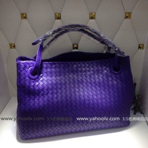 BV寶緹嘉 新款女包 原版羊皮編織手提包 9636-1深紫