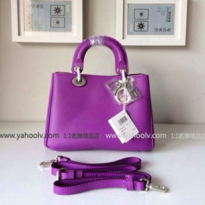 Dior迪奧 Diorissimo原版皮紫色 單肩手腕斜跨手提女包中號 9654深紫色