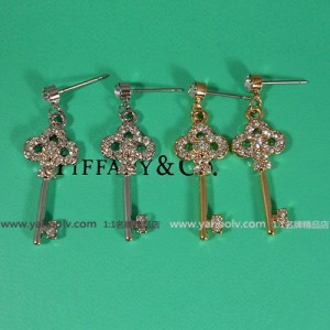 蒂芙尼 Tiffany新款 鑲鉆鑰匙迷你時尚耳釘耳環 AD8728