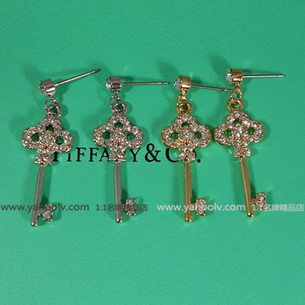 蒂芙尼 Tiffany新款 鑲鉆鑰匙迷你時尚耳釘耳環 AD8728