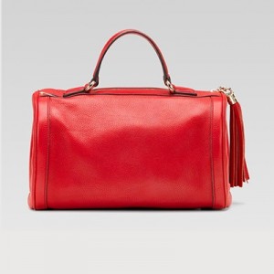 Gucci 古馳女包 模特走秀款soho中號圓筒包 手提包 282302 紅色