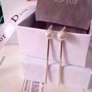 高端 Dior CD D家 迪奧頂級品質 華麗淡金珍珠耳環