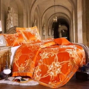 經典橙色 Hermes 床品六件套.愛馬仕（Hermes）是世界著名的奢侈品牌.1837年由Thierry Hermes創立於法國巴黎