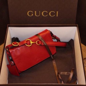 古馳Gucci 英倫風 復古銅五金手提單肩女包 338998紅色