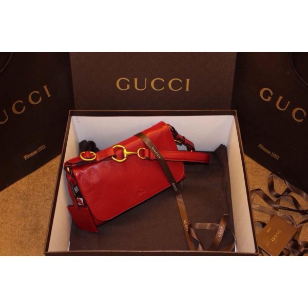 古馳Gucci 英倫風 復古銅五金手提單肩女包 338998紅色