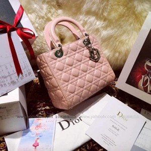 【獨傢實拍迪拜訂單Lady Dior】，4551-公主粉 精選皮革 全手