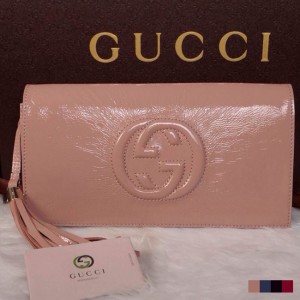 Gucci 古馳新款專櫃品質，進口漆皮質壓花聯鎖G皮夾 336753（漆皮/四色）