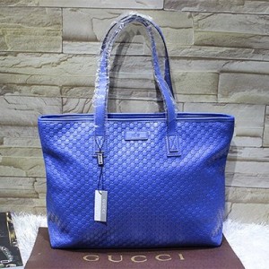 Gucci全牛皮雙G壓紋女包 古馳優雅單肩購物包 211137-7藍色