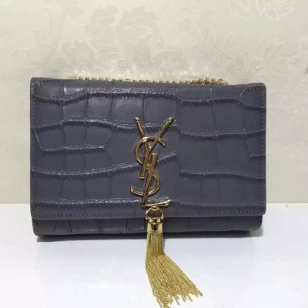 【名稱】：YSL 聖羅蘭 【規格】：22-15-5cm 【材質】：鱷魚紋牛皮 【詳情】：黑色 紅色 灰色