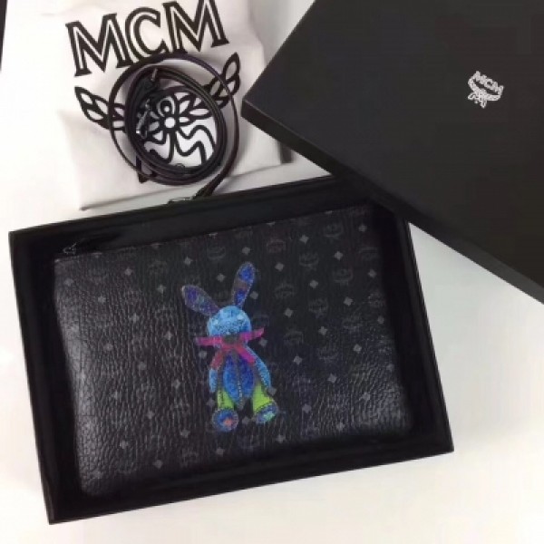 「MCM」新品Rabbit手包斜挎包，原單貨：配原版盒子，3D絲印兔子不掉色，配用牛皮長肩帶，ykk拉鍊，翻絨內裡尺寸 30cm