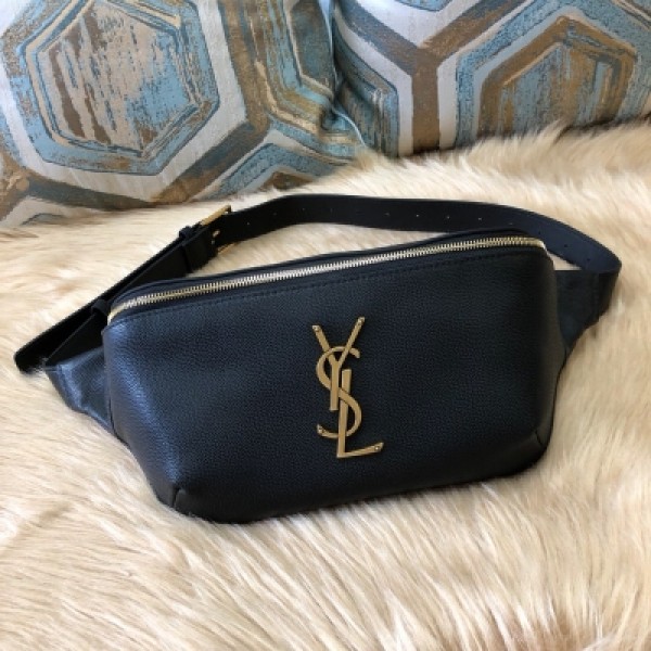 YSL Yves Saint laurent聖羅蘭 SLP新款腰包 胸包 採用進口小牛皮壓魚子醬紋，帆布襯裡，復古色調五金，一個內袋、三個卡片槽、超能裝，隨意搭配，男女通用款 尺寸25x14x5 型號569737