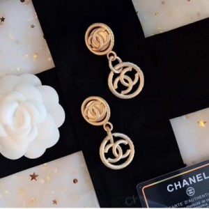 Chanel香奈兒 雙C鏤空雙圓耳夾 專櫃一致黃銅材質 獨特別致的一款 無耳洞的福利