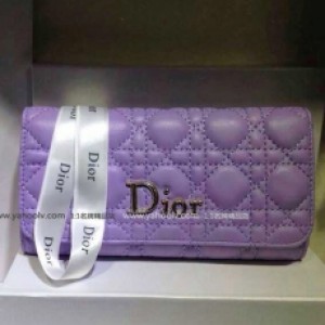 Dior 迪奧一比一裡外全小羊皮 時尚皮夾 DOB111 紫色 粉色、灰色、黑色