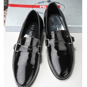 Prada-古馳 最新爆款 中光牛皮開邊珠面料舒適精品男士皮鞋 L311036 黑色
