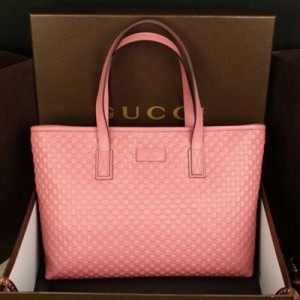 Gucci全牛皮雙G壓紋女包 古馳優雅單肩購物包 211137-7粉紅