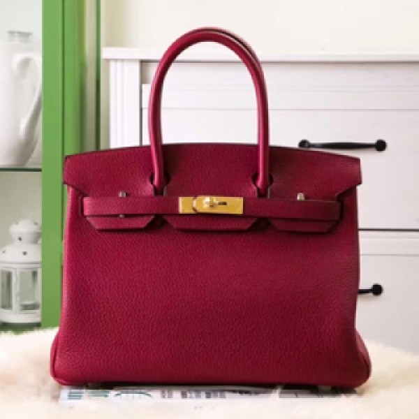 Hermes K1 石榴紅 birkin 30 金扣 togo