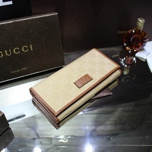 Gucci古馳 新款雙G按扣真皮 長款拉鏈男女皮夾皮夾 KPG7513