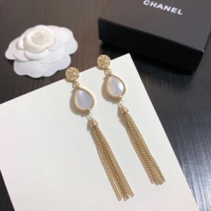 Chanel香奈兒 耳釘簡約復古金色系列首飾 原版黃銅材質