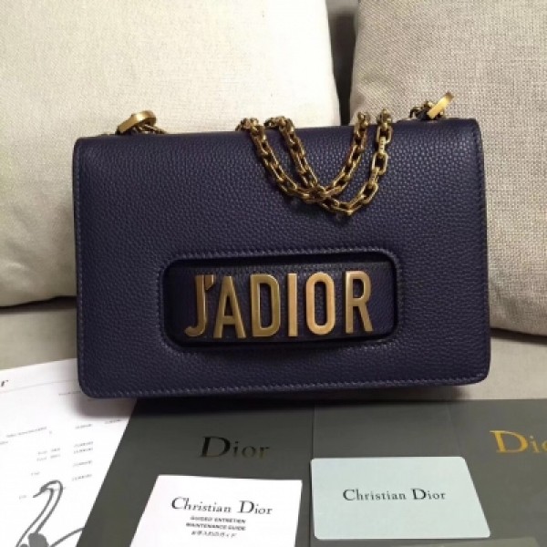 2018 Dior迪奧J’ADIOR 荔枝紋新品 此款小牛皮翻蓋式手提包搭配“J’ADIOR”標誌和復古金屬可拆卸鏈帶