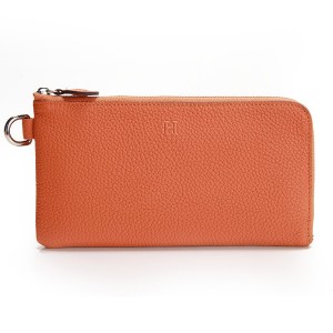 A61082-橙色 HERMES/愛馬仕 原版皮手包 半拉鏈當下流行新款錢包