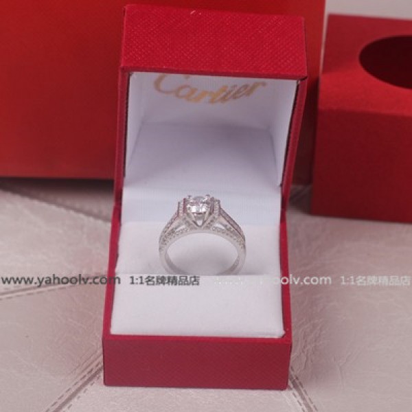 卡地亞 Cartier 奢華時尚925銀鑲鉆女戒指 C1205