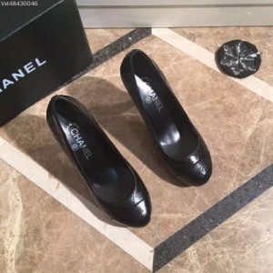 Chanel 香奈兒 淩格高跟鞋、時尚高雅-黑色～羊皮-35-40