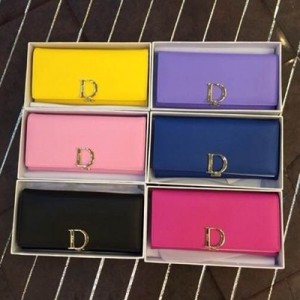 迪奧Dior新款 D字裝飾 原版牛皮女士長款皮夾手拿包 多色入 897425