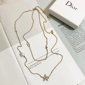 Dior迪奧項鍊簡約復古金色系列首飾 原版黃銅材質