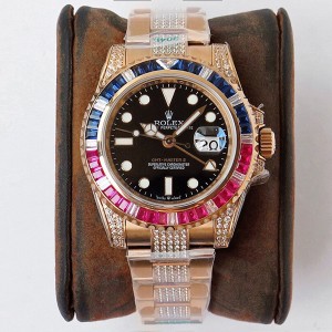 Rolex勞力士ROF奢華大作，勞力士格林尼治型II後鑲鑽定制版！是奢華閃耀更是經典潮流的不二之選 男士手錶