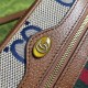 GUCCI古馳頂級原單高仿Ophidia系列迎來新成員——迷你手袋，採用GG Supreme帆布配條紋織帶細節的設計。 於1970年代開始使用的GG標識，由始於1930年代的早期Gucci鑽石菱格紋演化而來。型號：517350